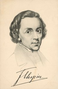 Retrato de Frederic Chopin, con firma de European School